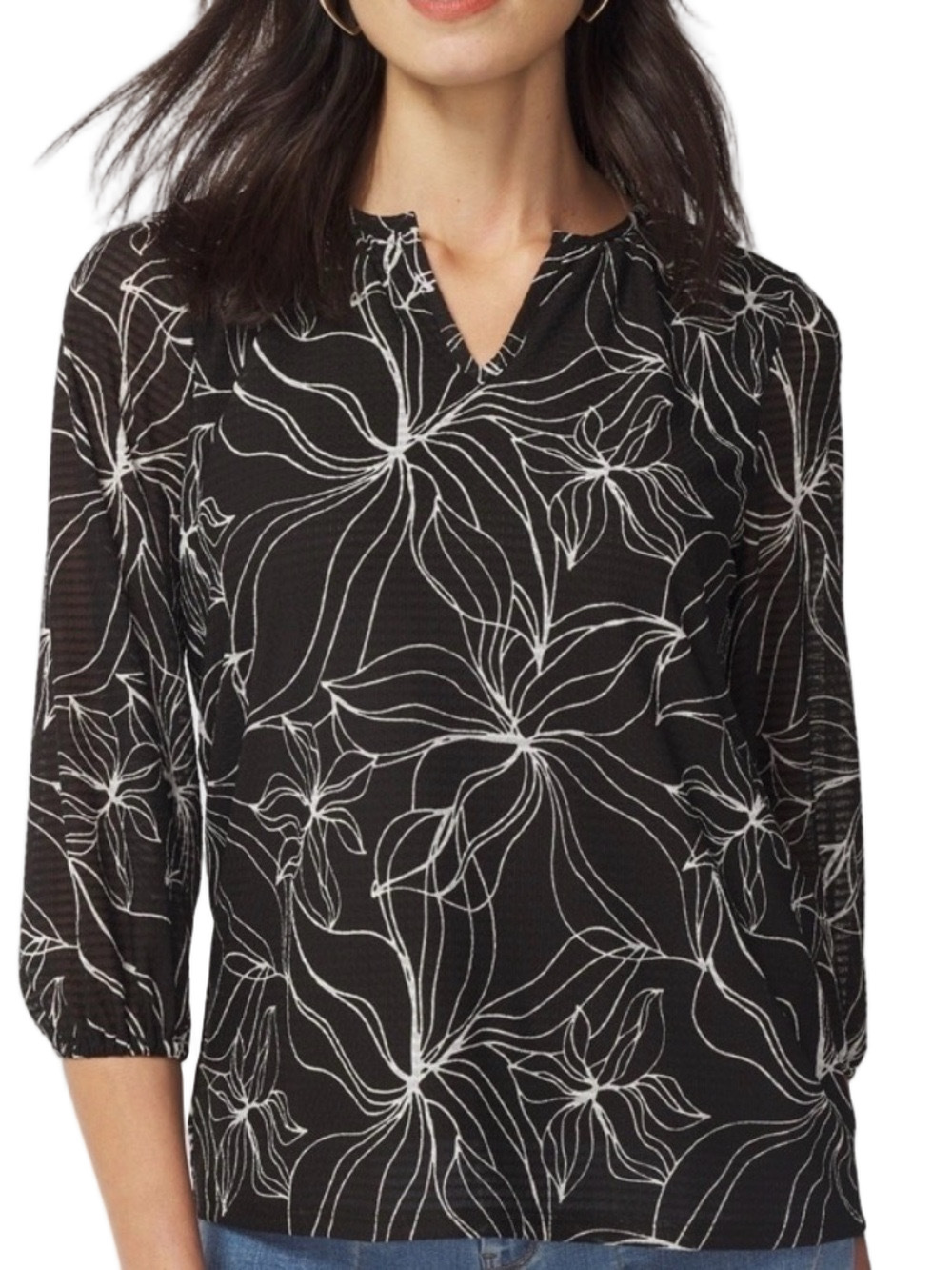 44. NWT WOMENS CHICO’S 4/XXL DETAIL TOP
